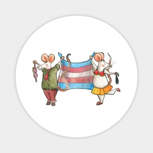 LGBT Mice celebrating Gay Pride (transexual flag) Magnet